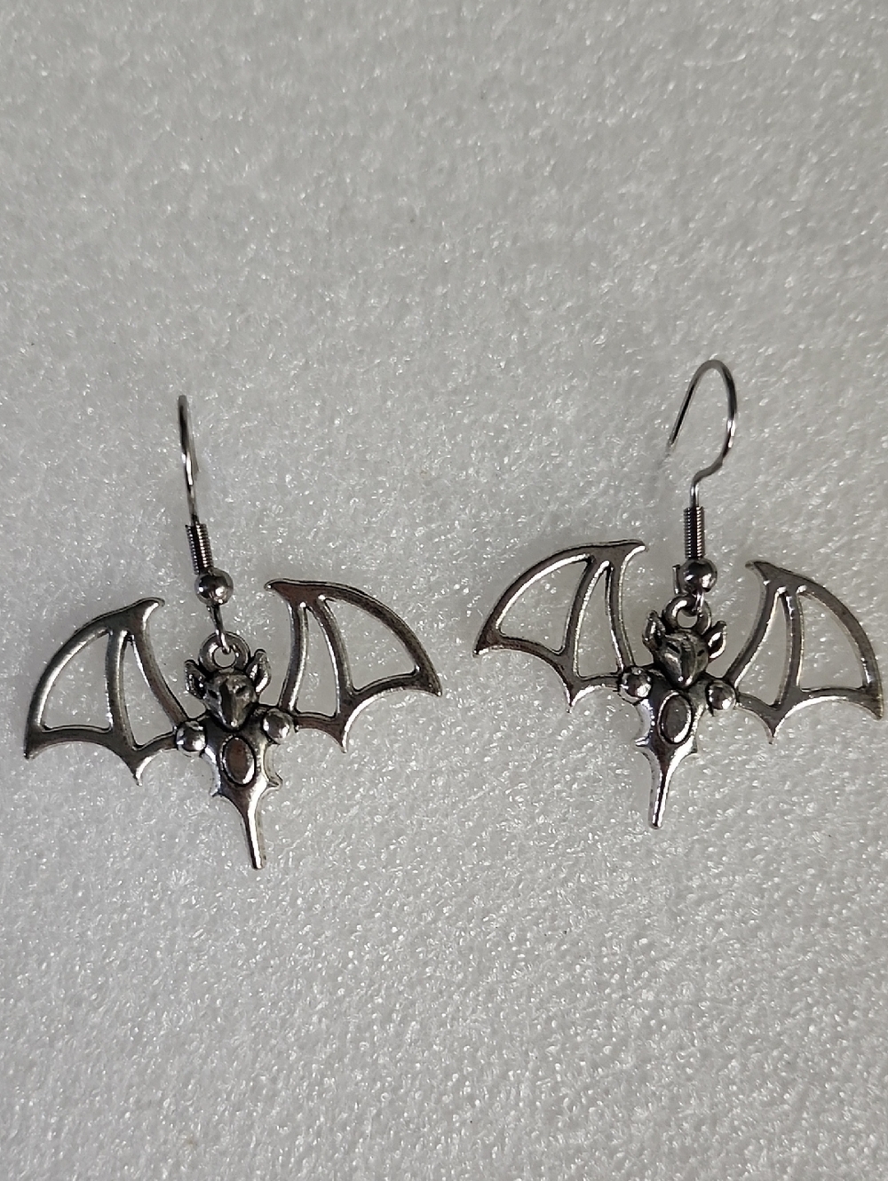 Hand Crafted Silver Bat Wing Dangle Earrings